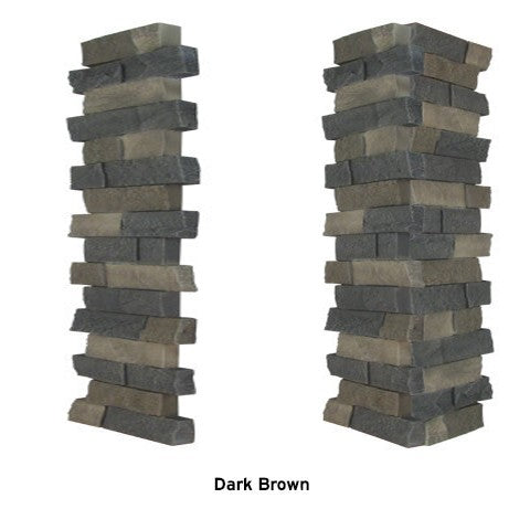 Quality Stone Ledge Stone Pillar Panel in Dark Brown Blend — view 28