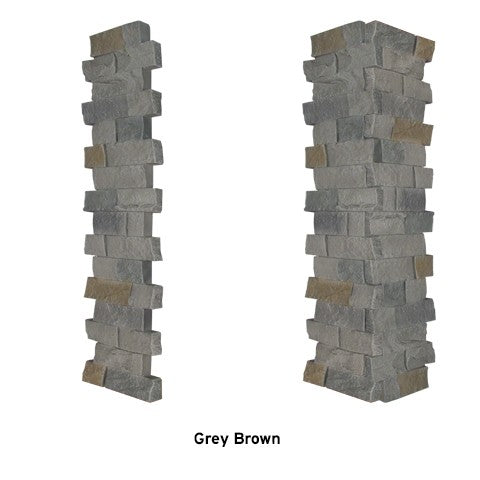 Quality Stone Ledge Stone Pillar Panel in Grey Brown — view 16