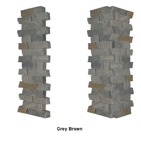 Quality Stone Ledge Stone Pillar Panel in Grey Brown — view 18