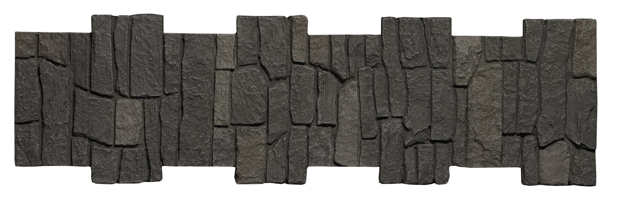 Quality Stone Pillar Wrap Panel in Dark Brown Blend — single-face pillar wrap in polyurethane