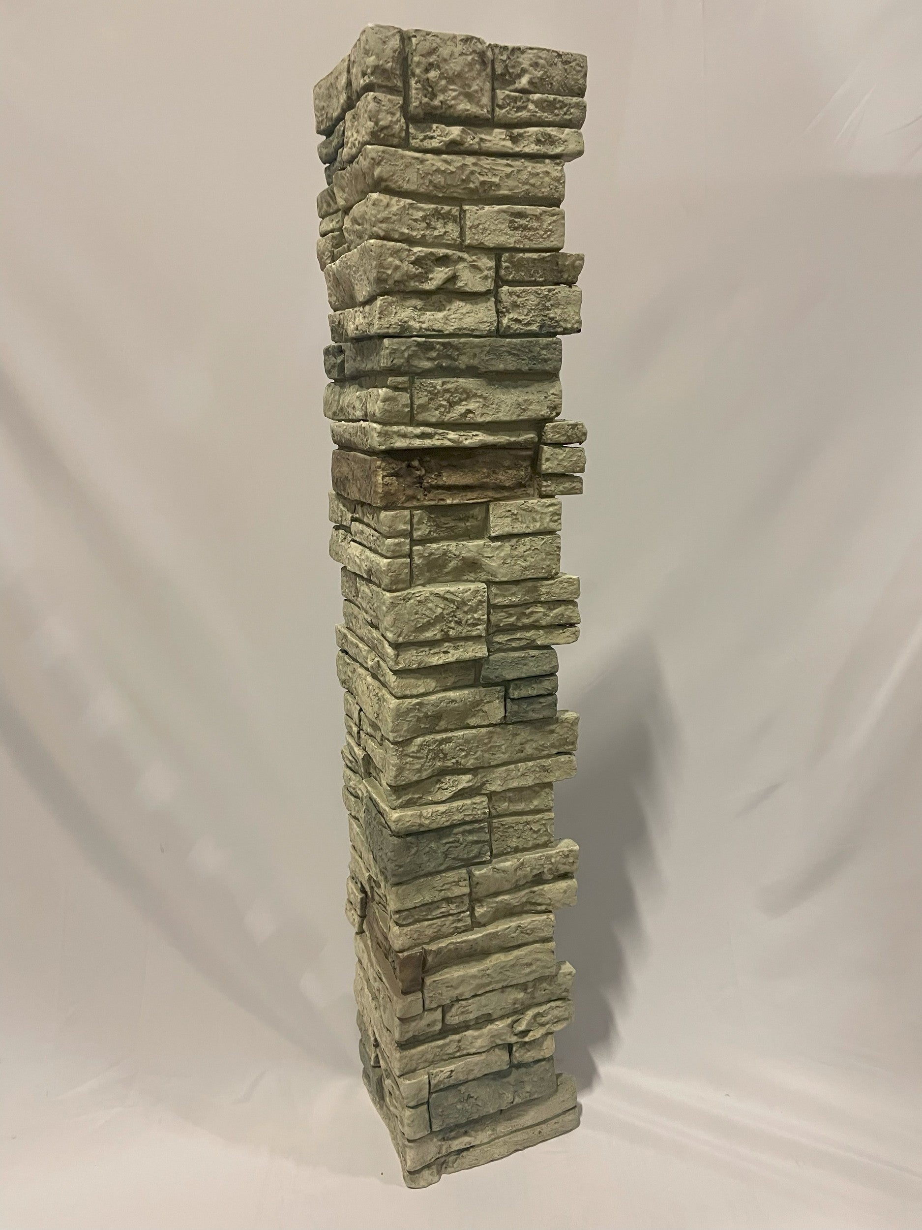 Quality Stone Pillar Wrap Panel in Limestone — single-face pillar wrap in polyurethane