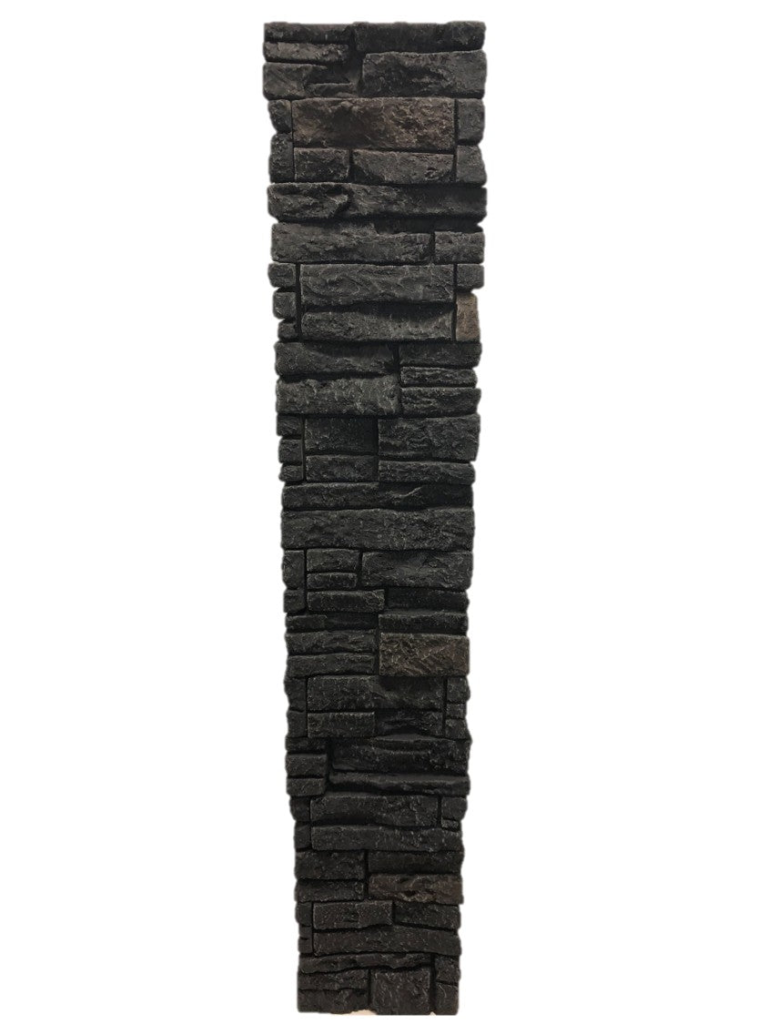 Quality Stone Stacked Stone Post Cover in Black Blend — view 16