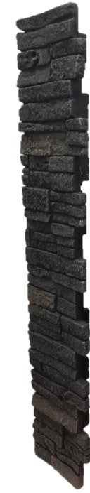 Quality Stone Stacked Stone Post Cover in Black Blend — view 22
