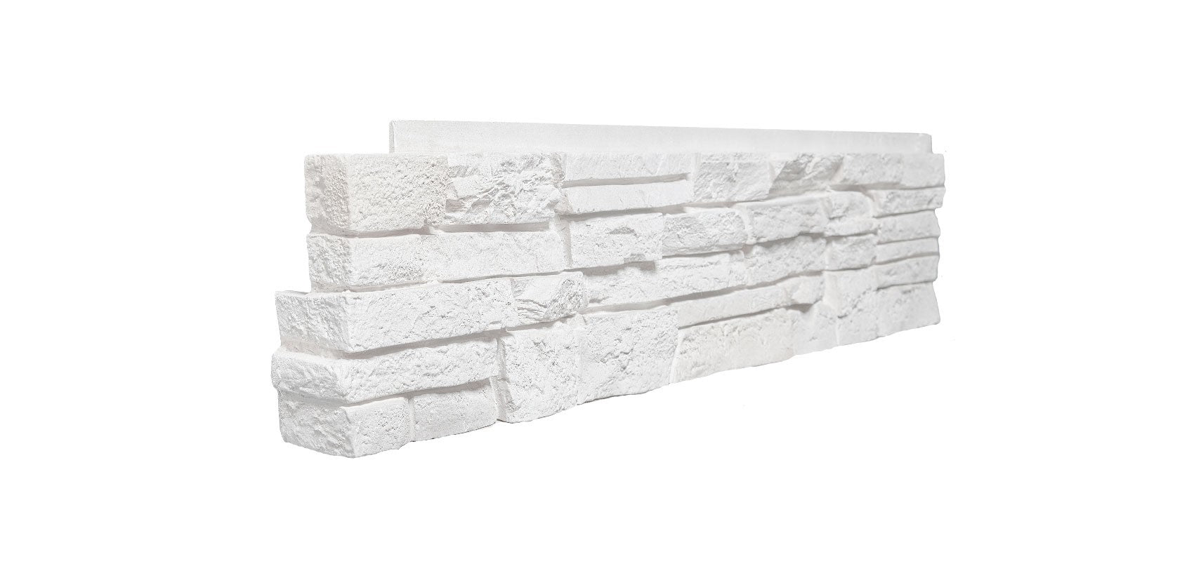 Quality Stone Stacked Stone corner panel in Simply White — pre-formed Left & Right outside corner