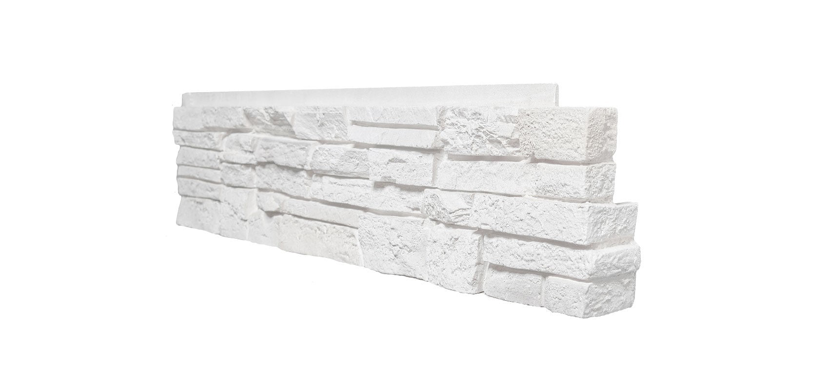 Quality Stone Stacked Stone corner panel in Simply White — pre-formed Left & Right outside corner