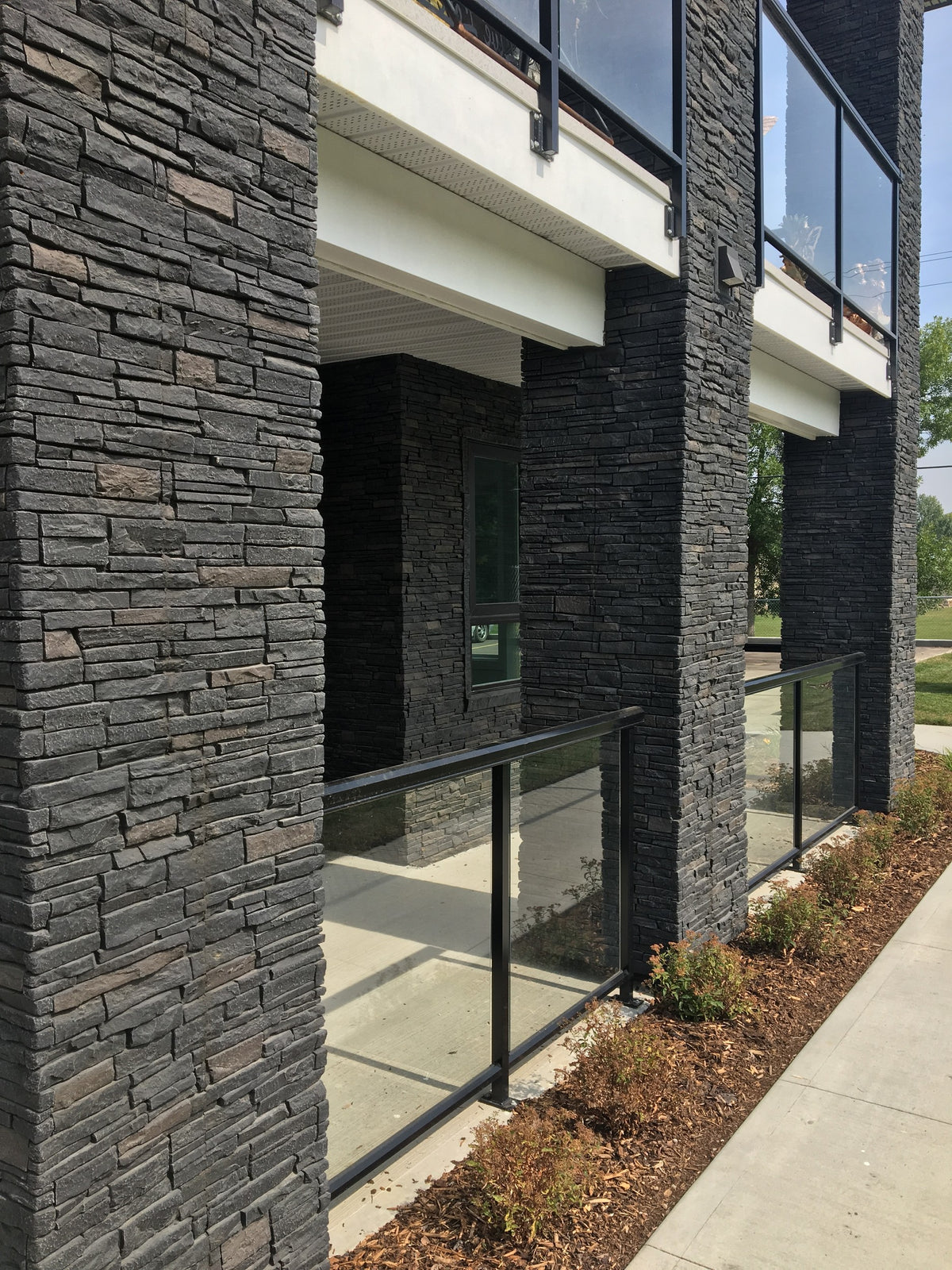 Quality Stone Stacked Stone Panel in Black Blend — view 40