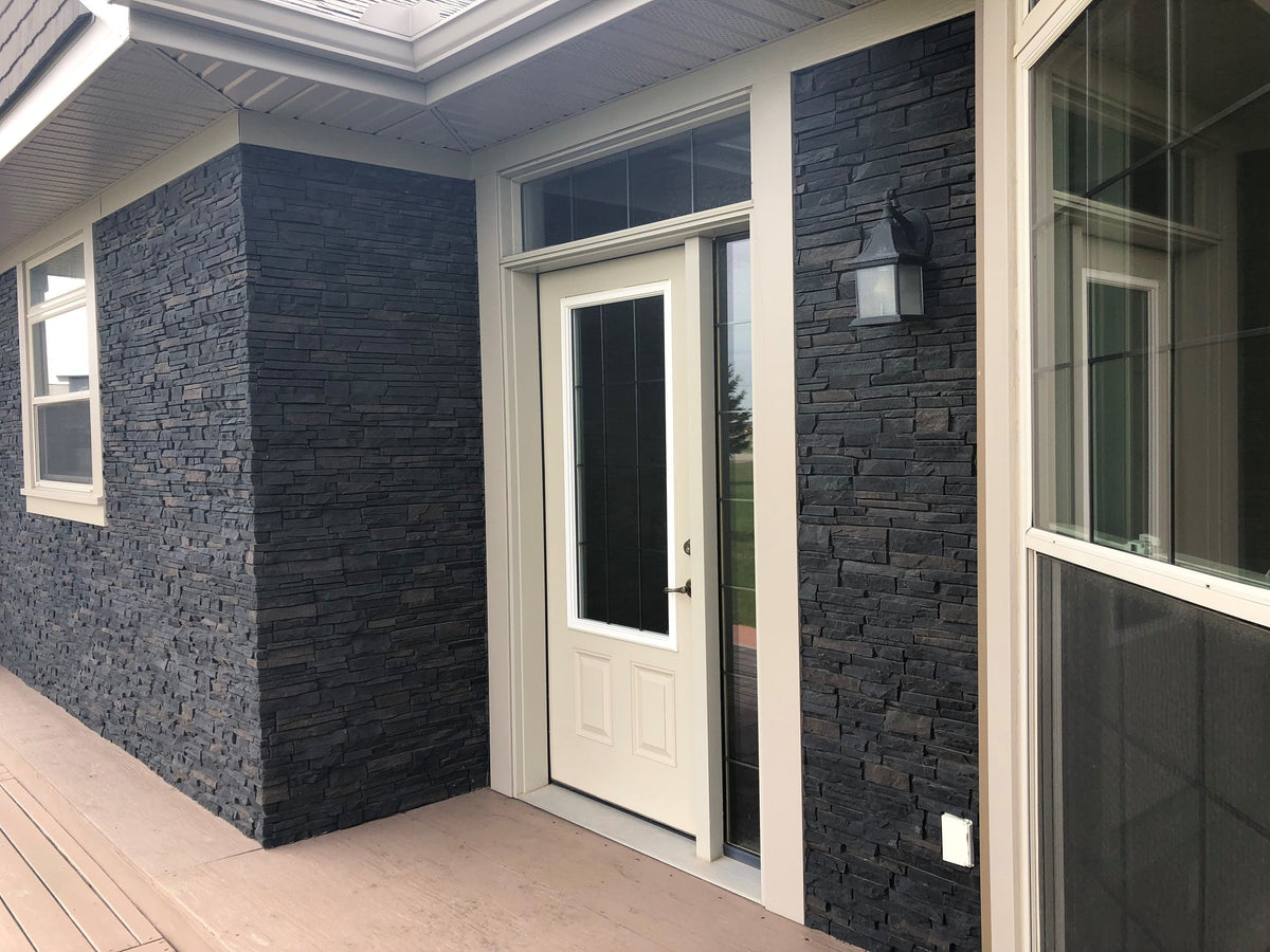 Quality Stone Stacked Stone Panel in Black Blend — view 43
