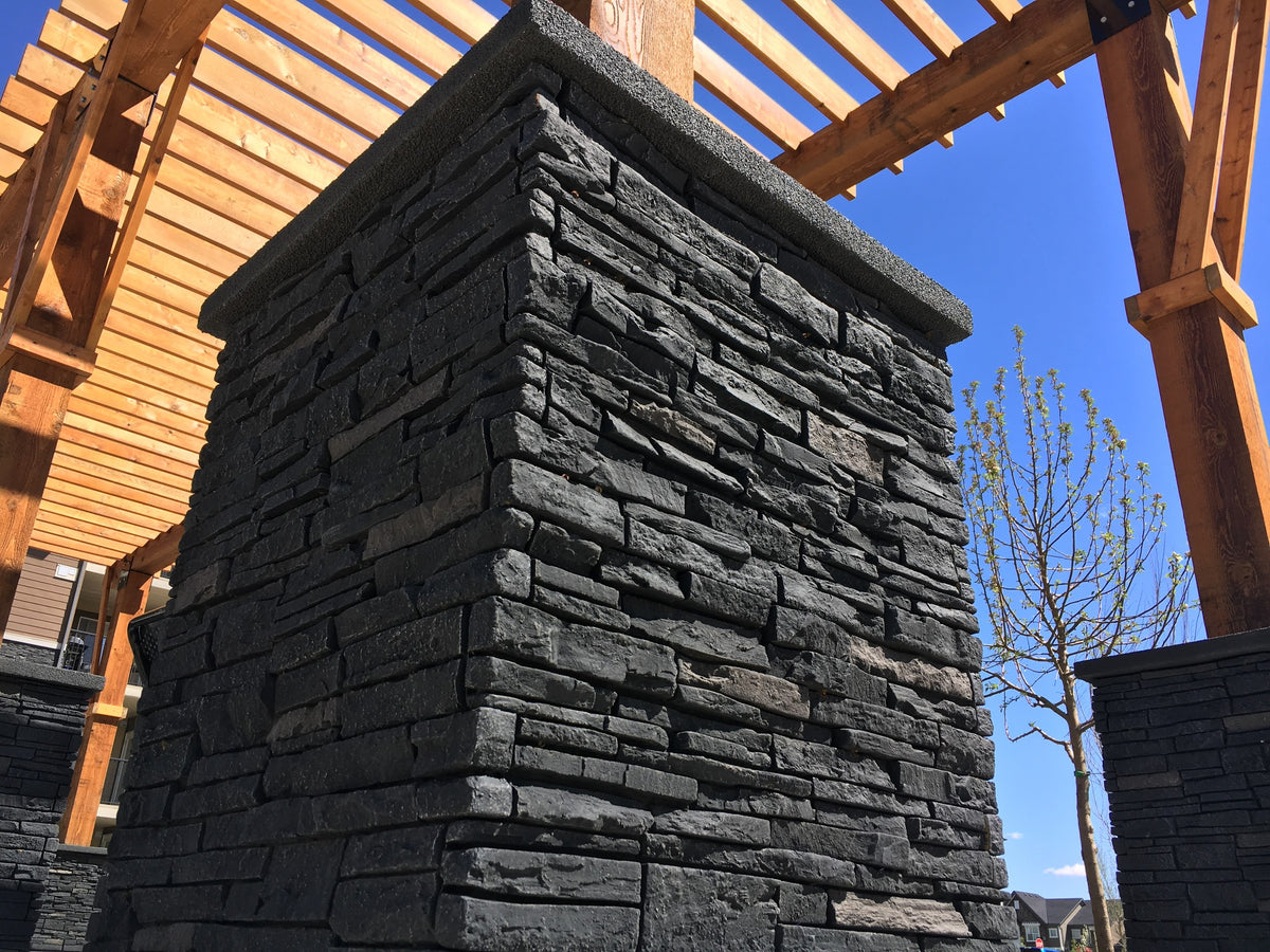 Quality Stone Stacked Stone Panel in Black Blend — view 57