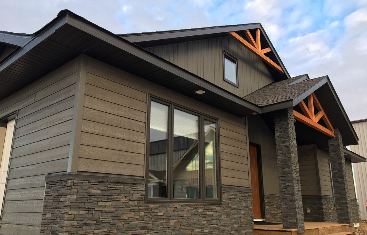 Quality Stone Stacked Stone Panel in Dark Brown Blend — view 54