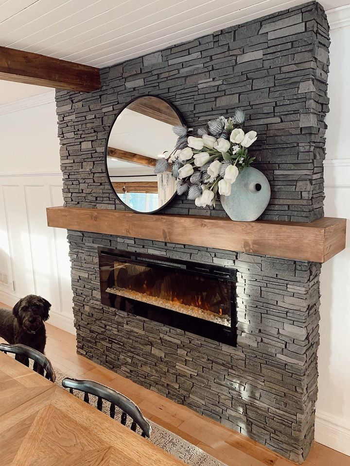 Quality Stone Stacked Stone Panel in Dark Brown Blend — view 56