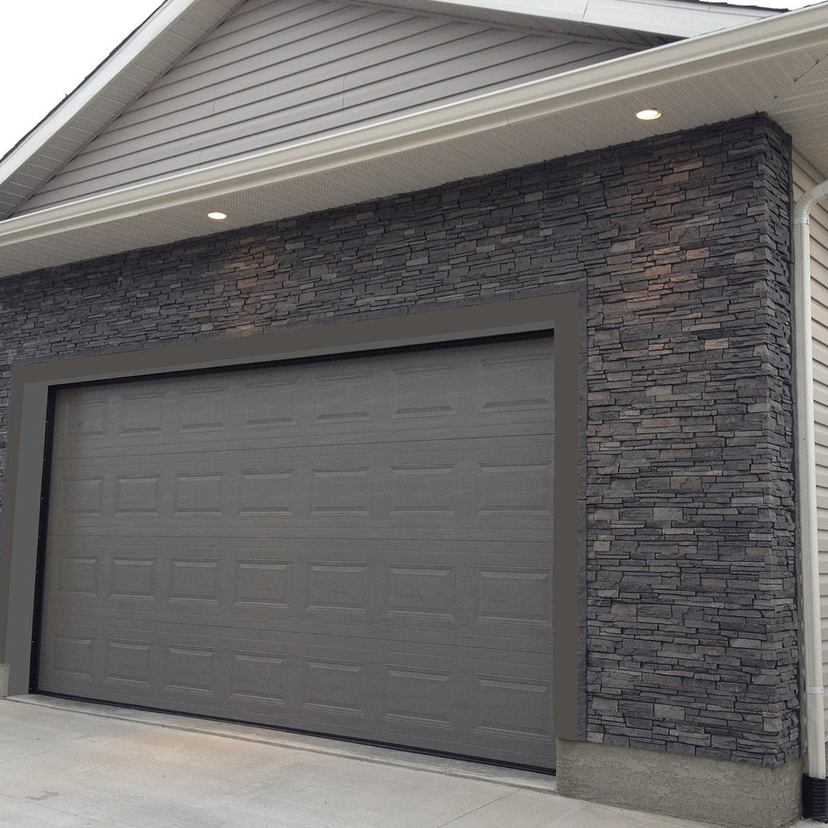 Quality Stone Stacked Stone Panel in Dark Brown Blend