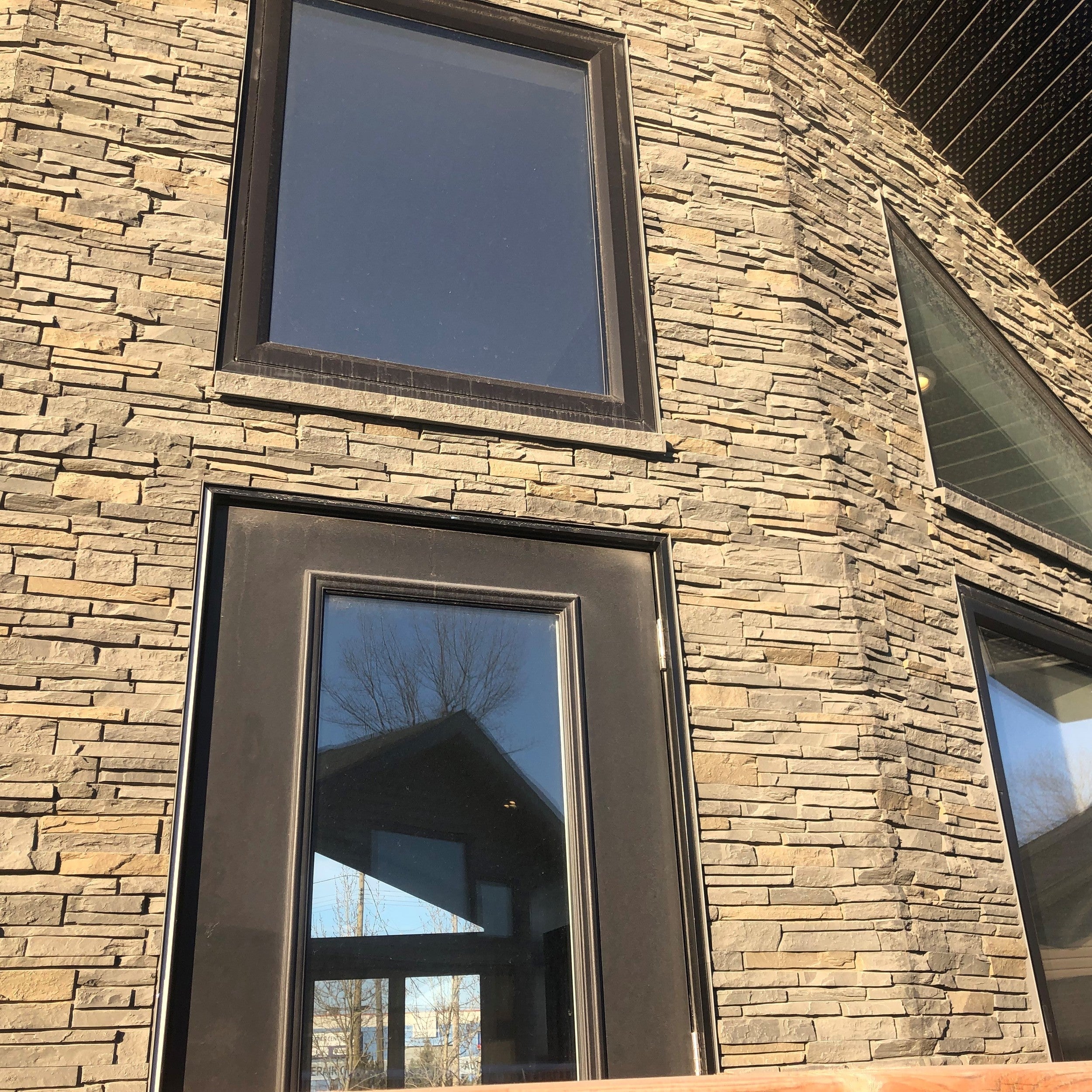 Quality Stone faux Stacked Stone panel in Light Brown Blend — interlocking polyurethane wall panel, 2 sq ft per piece