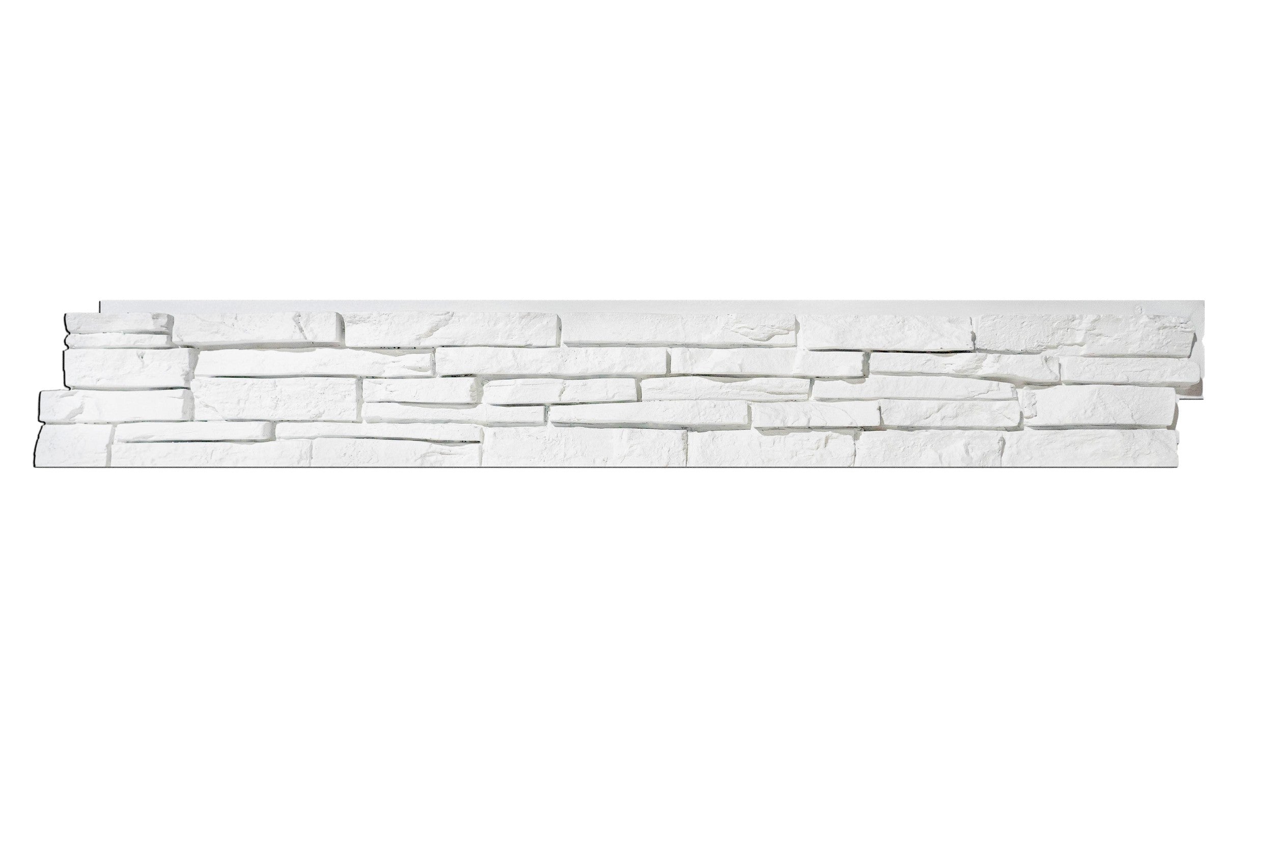 Quality Stone faux Stacked Stone panel in Simply White — interlocking polyurethane wall panel, 2 sq ft per piece