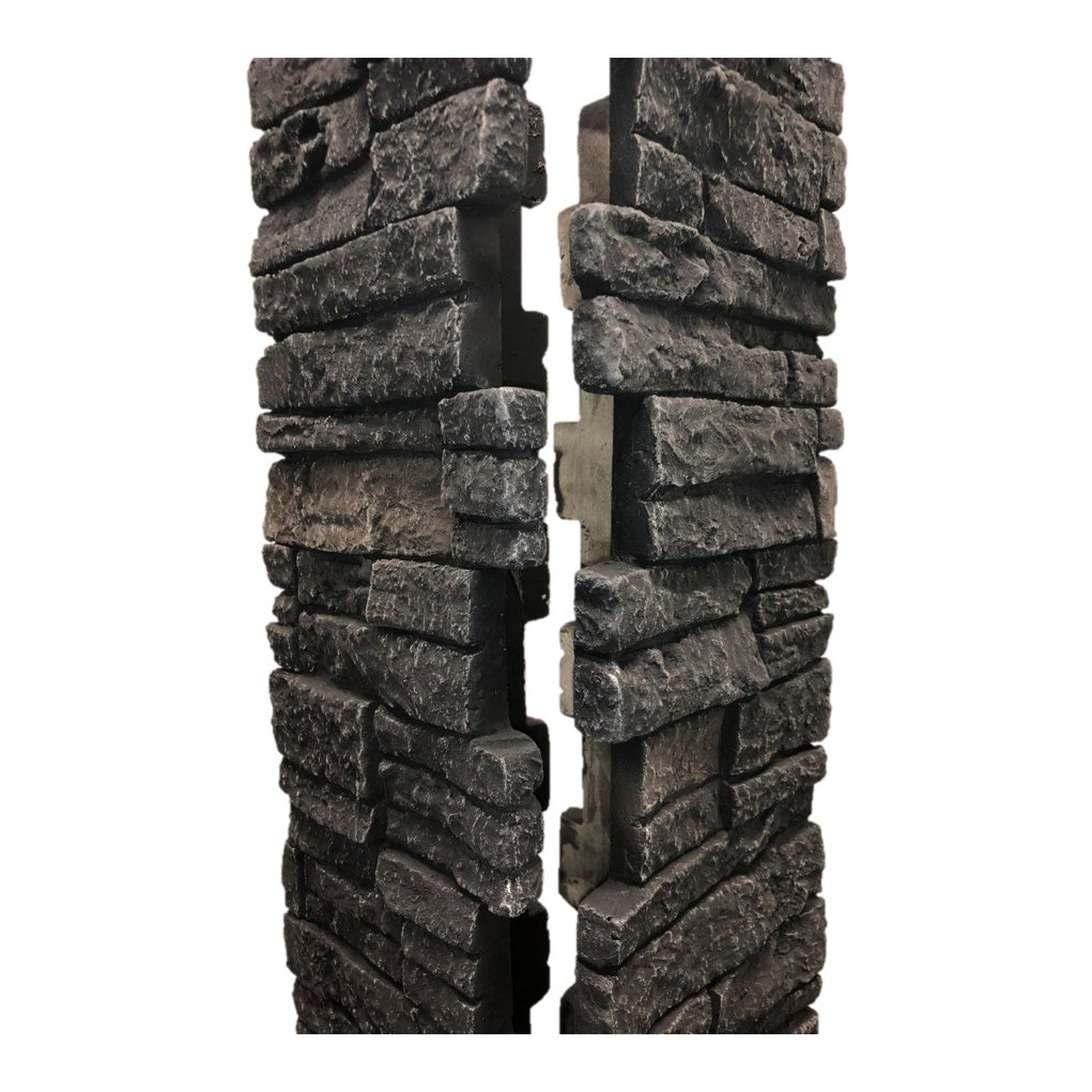 Quality Stone Stacked Stone Post Cover in Black Blend