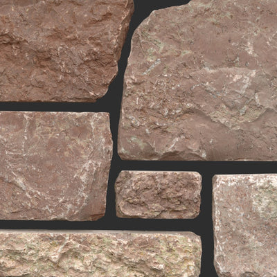 Redmont Riverbed Tumbled Dimensional natural marble full bed building stone — Earthworks Meridian Tumbled Dimensional