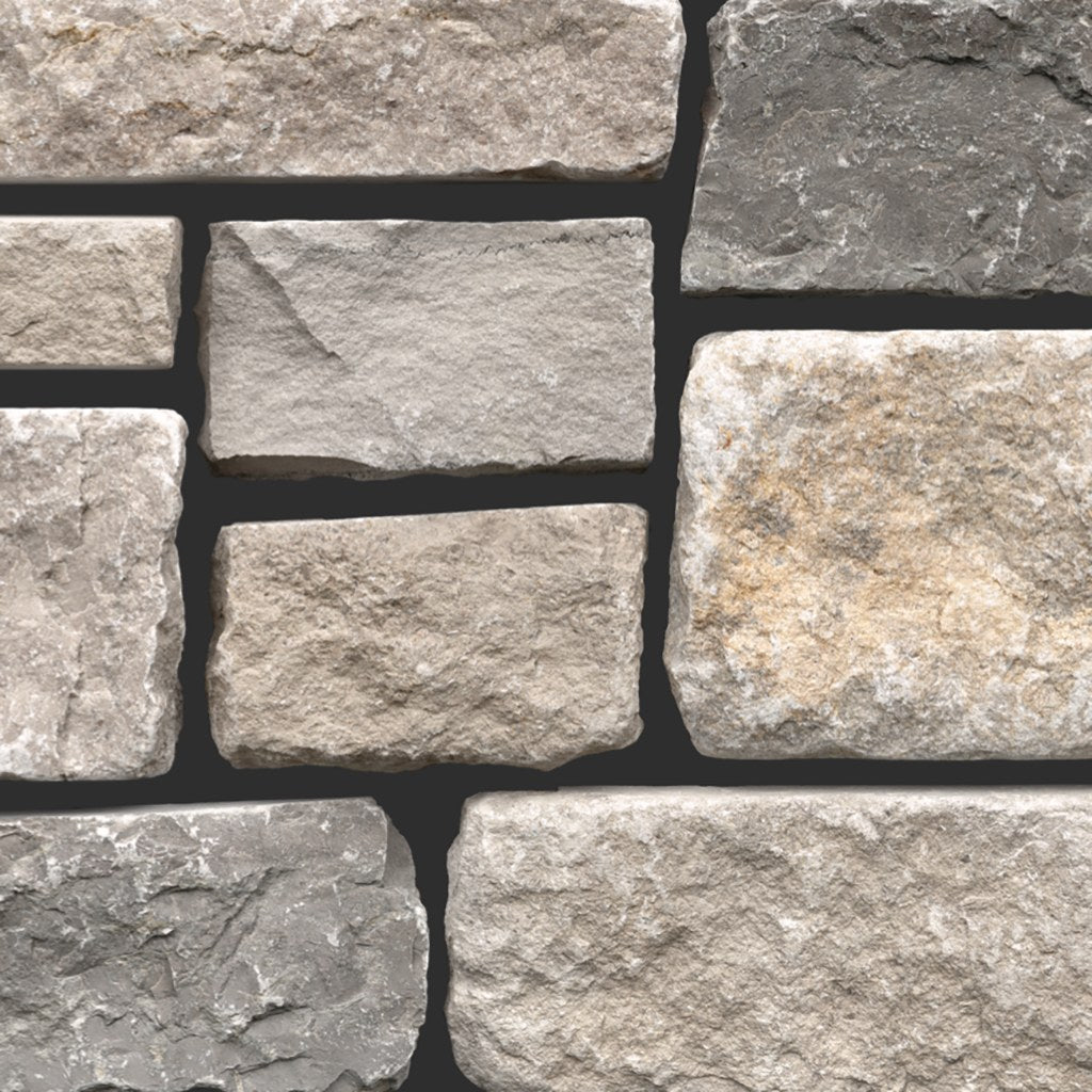 Vintage Hollow Limestone natural limestone thin veneer sample — Earthworks Eco Vieux