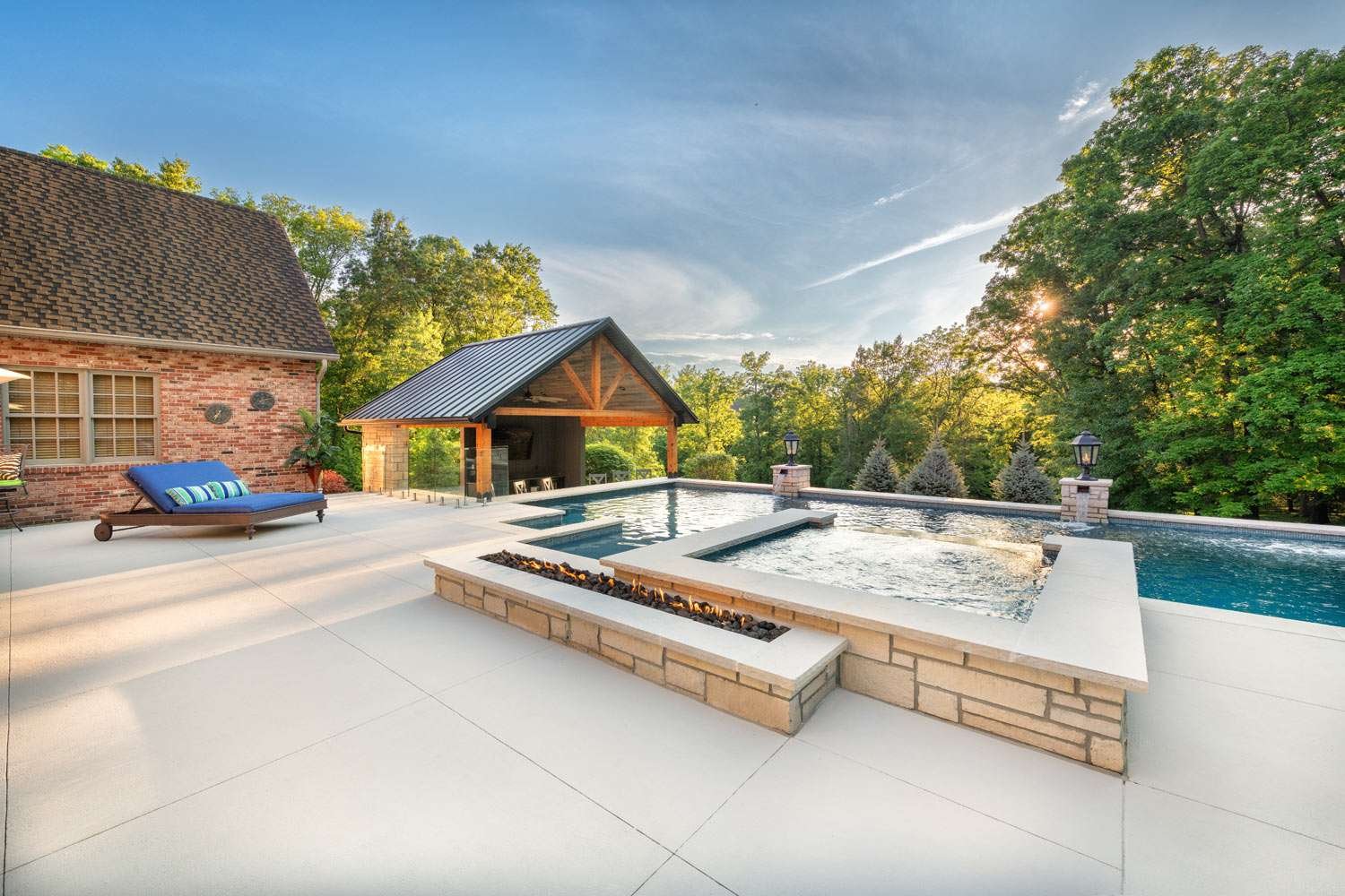 Weston Estate Limestone Dimensional Snapped — pool installation
